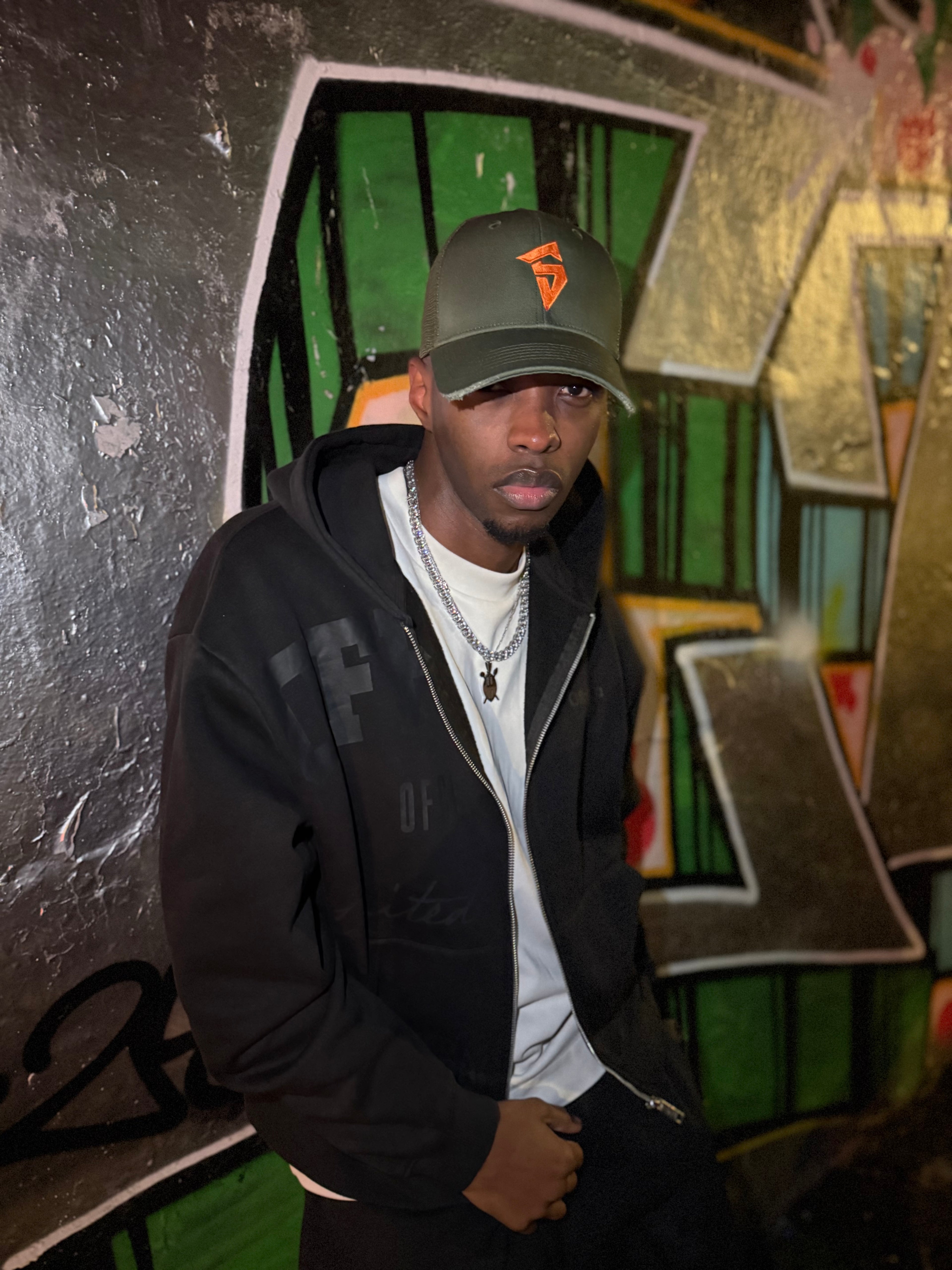 SYHR S LOGO Trucker Cap Khaki/Orange