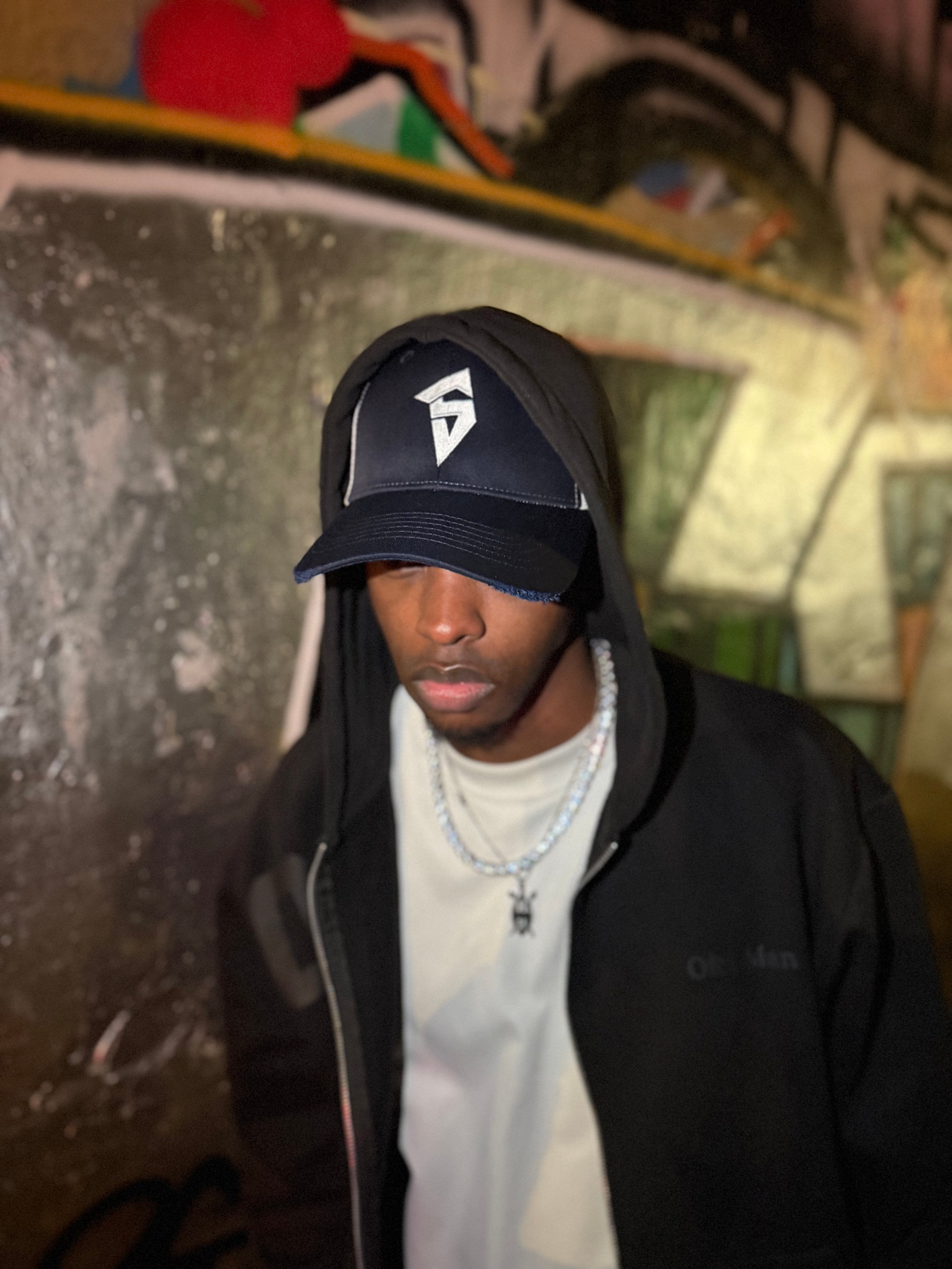 SYHR S LOGO Trucker Cap Navy Blue/White