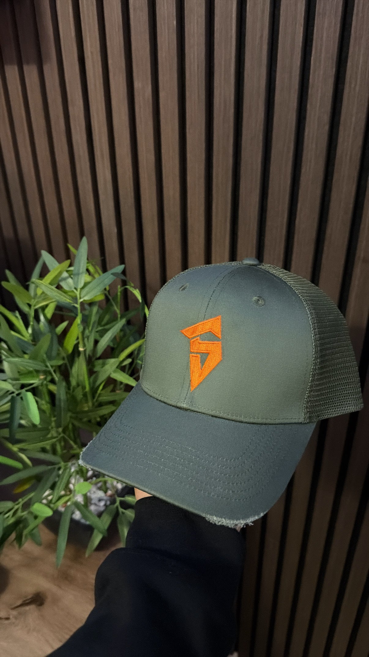 SYHR S LOGO Trucker Cap Khaki/Orange